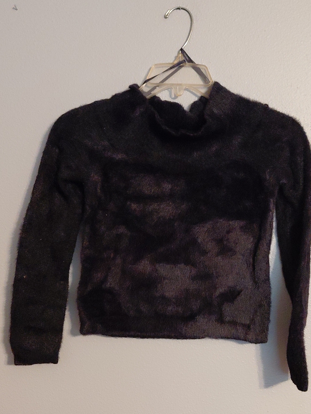 Forever 21 Black Fuzzy Turtleneck Sweater